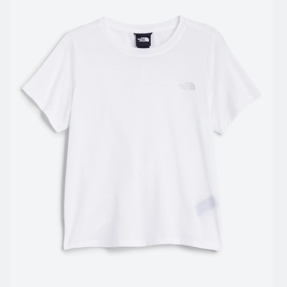 THE NORTH FACE Wander Twist Back SS White Cropped Crewneck T-Shirt Size Medium